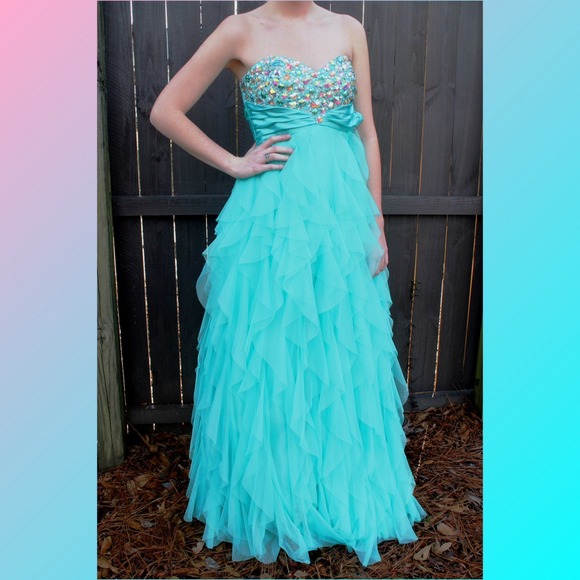 ruffle prom dress