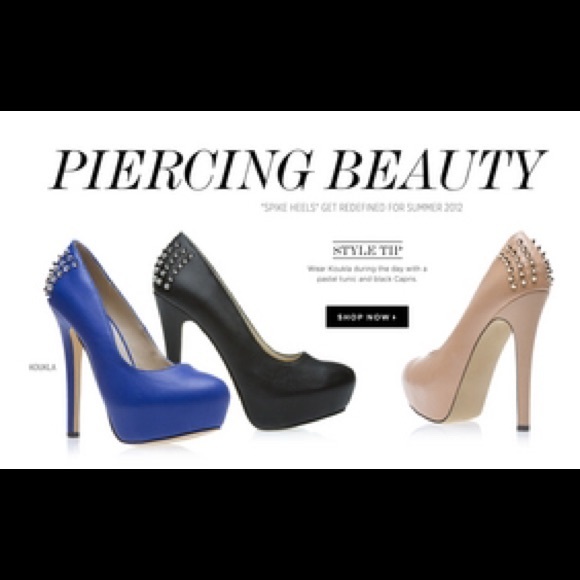 💙Cobalt💙blue pumps w gunmetal grey spikes BADASS - Picture 2 of 4