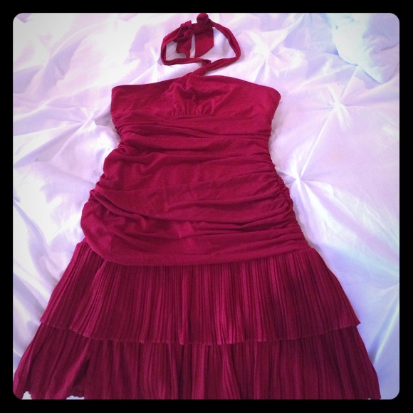 Burgundy cocktail dress