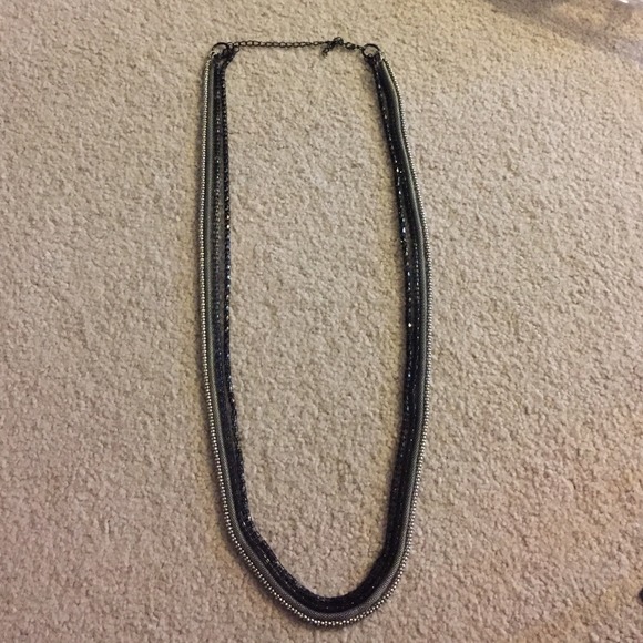 NEW black & silver necklace