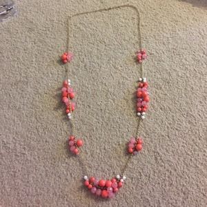NEW pink/orange/white bead necklace
