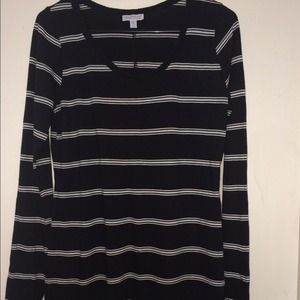Black and White Striped Long Sleeved