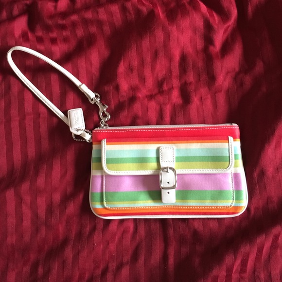 Multi colored coach wristlet! - Picture 1 of 4
