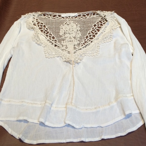 Creme lace Lush long sleeve shirt