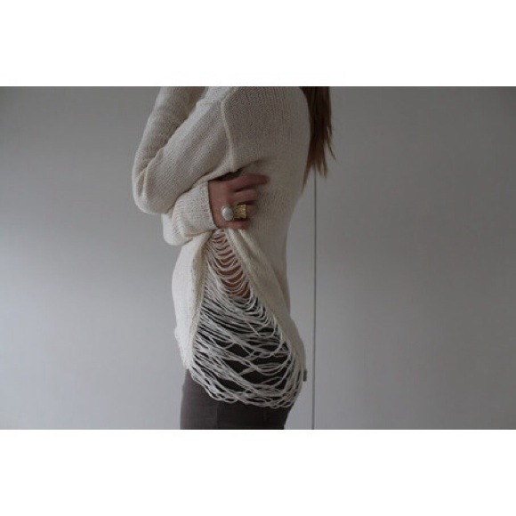 H&M Distressed Shredded Knit Sweater