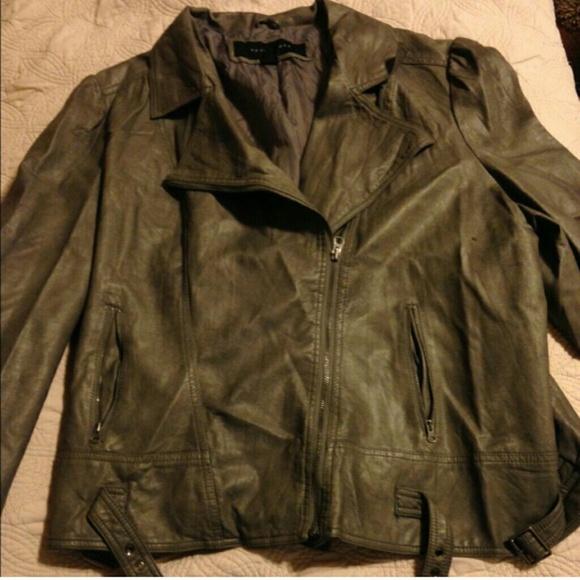 Grey faux leather jacket