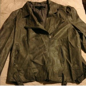 Grey faux leather jacket