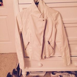 white leather jacket
