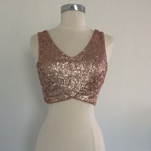 Rose Gold Sequined Crop Top