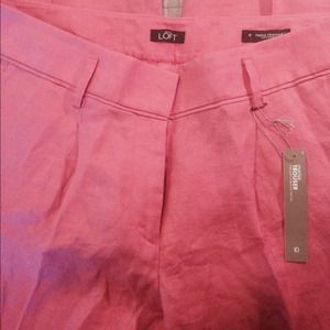 Size 10 Pink Loft linen pants.