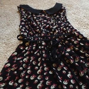 Peter Pan collard dress with bows