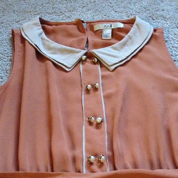 Peter Pan Collards Tan Orange Dress