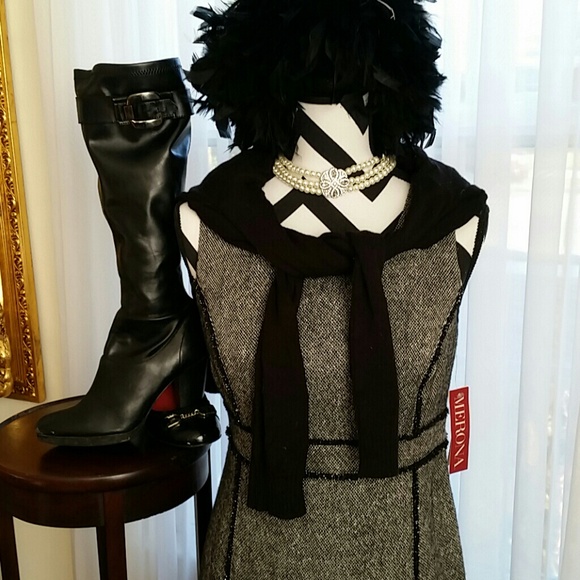 Black & White Tweed Dress Size 4 NWT