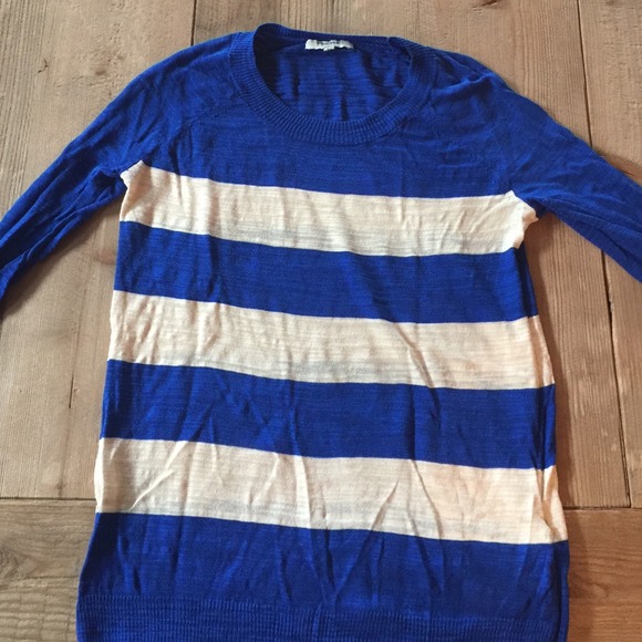 Madewell stripe blue and beige sweater