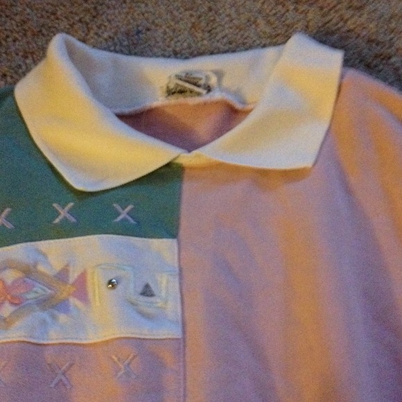 Vintage Pastel Collard Sweater