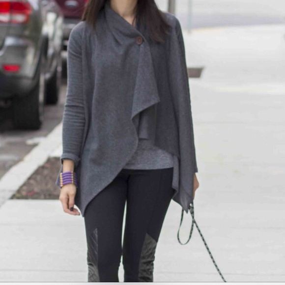 Fleece Cardigan in Gray
