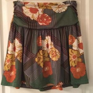 Flower And Striped Skirt