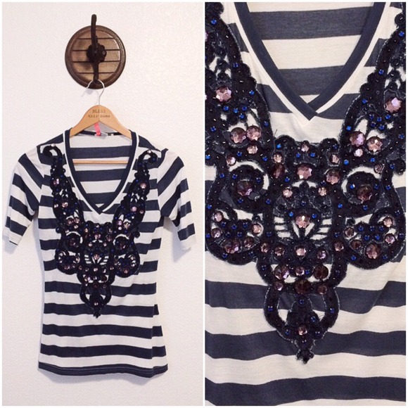 BP Jeweled Stripe Top - Picture 1 of 4