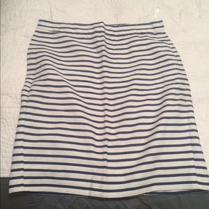 Navy Striped J. Crew Pencil Skirt