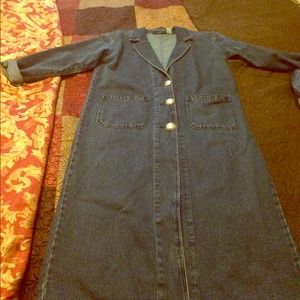 Vintage long denim coat size 6/8