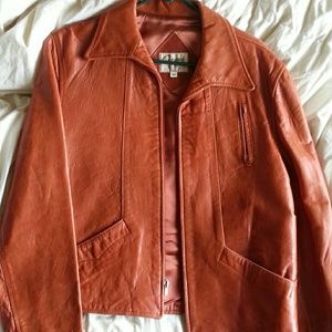 REAL LEATHER Orange Jacket