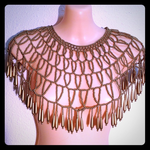 Cleopatra Gold beaded shoulder Shawl