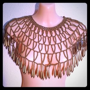 Cleopatra Gold beaded shoulder Shawl