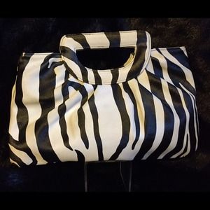 Faux zebra clutch-like purse