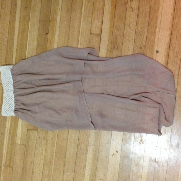 Shear Tan High-Low Skirt