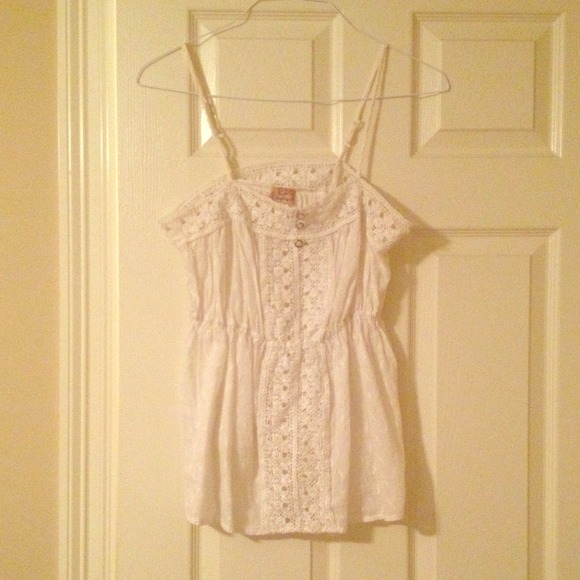 White crochet tank top