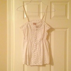 White crochet tank top