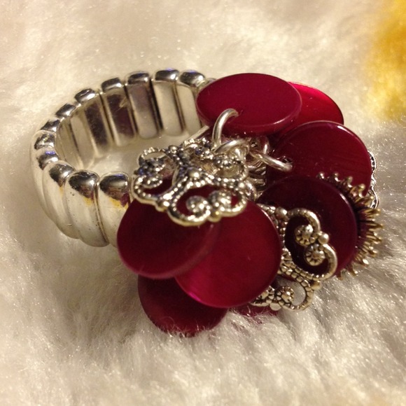 Magenta & Silver Colored Ring