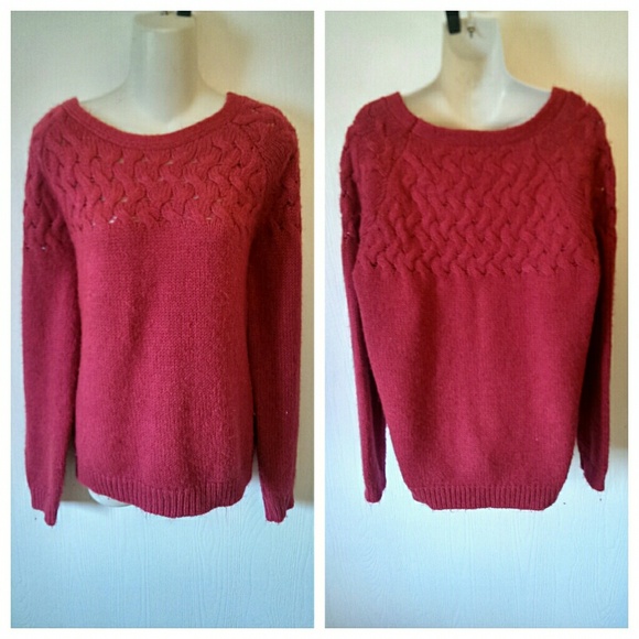 Old Navy Sweaters - Old navy knit sweater red maroon xxl plus size