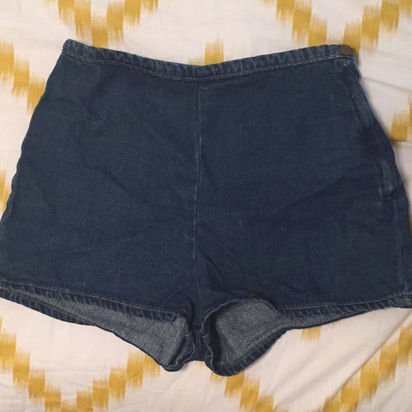American Apparel Pants - American Apparel Dark Wash Denim Tap Short