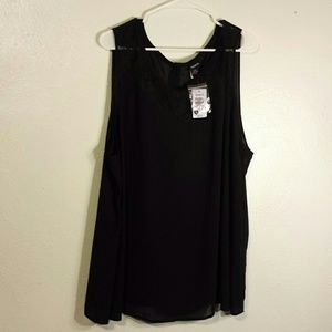 sleeveless sheer shirt