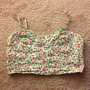 Raspberry floral crop top