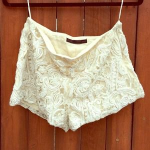 ZARA BEADED AND LACE SHORTS