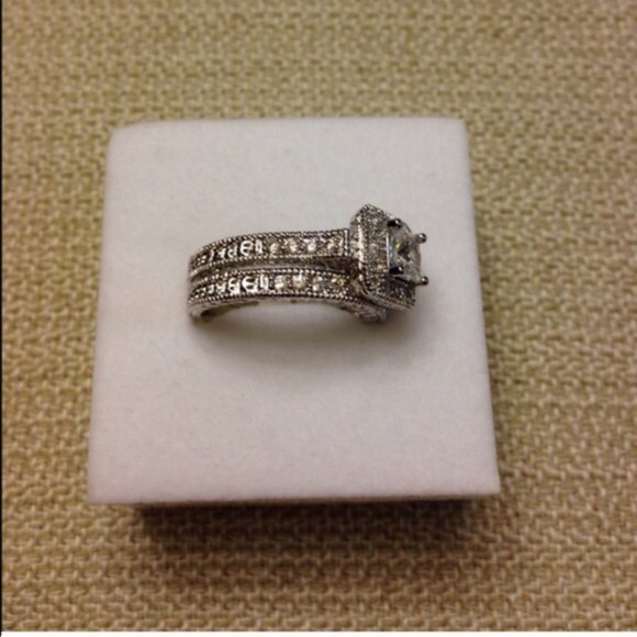 🆕 3.9ct (2pc) Vintage Antique Wedding Set - Picture 2 of 4