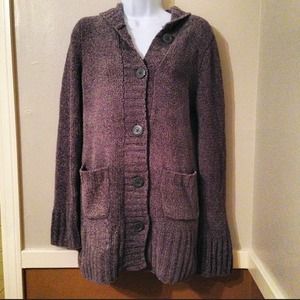 Super soft gray hooded cardigan