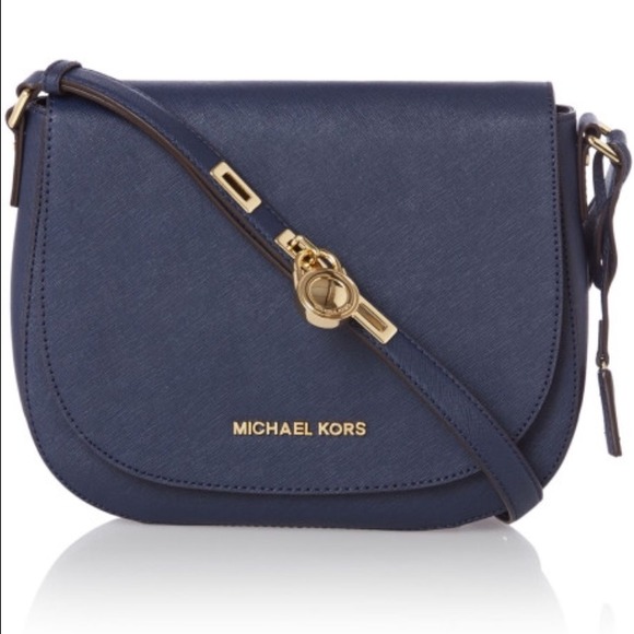 Michael Kors Handbags - Navy Michael Kors Hamilton Messenger Crossbody