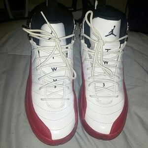 Jordans 12s. Red and white. Size 5.