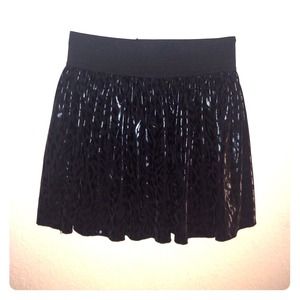Black Leopard Print Skirt
