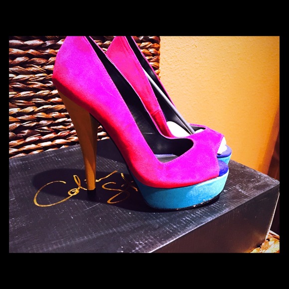 Colorful Peep Toe Pumps