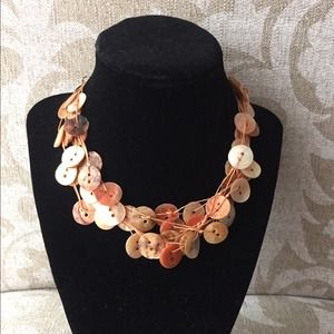 Coral button necklace