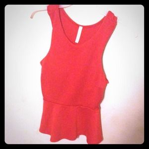 Red peplum top