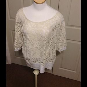 Beige lace top