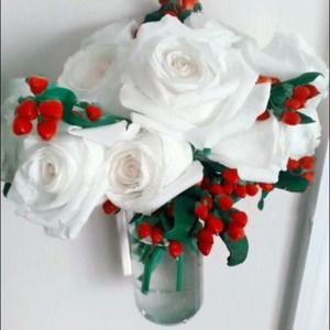 Cylindrical hanging glass wall flower vase 7" tall