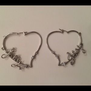 Juicy Couture heart hoop earrings