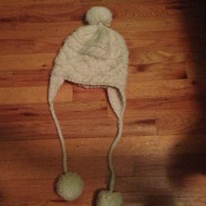 Cute cream colored winter knitted hat