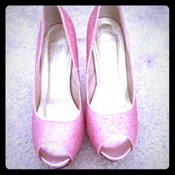 Shoes - Pink Glitter Heels